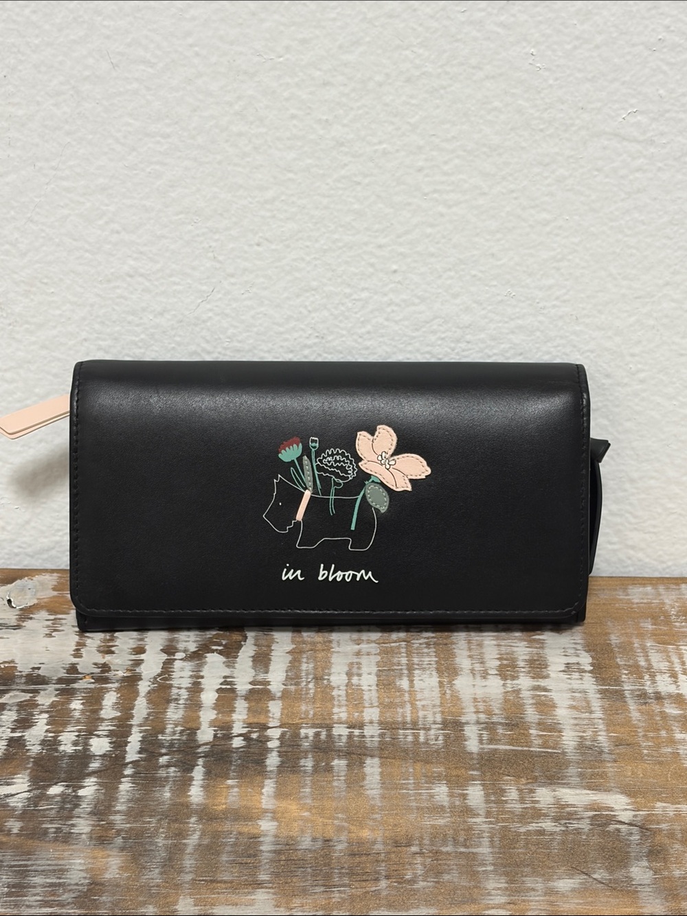 Radley London “In Bloom” Black Leather Long Snap Wallet - Like New